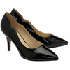 Lotus Meg Black Patent Court Shoes