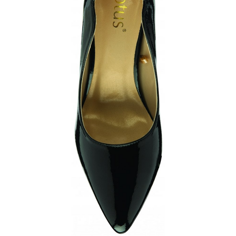 Lotus Meg Black Patent Court Shoes