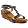 Lunar Macie Wedge Pewter Sandals