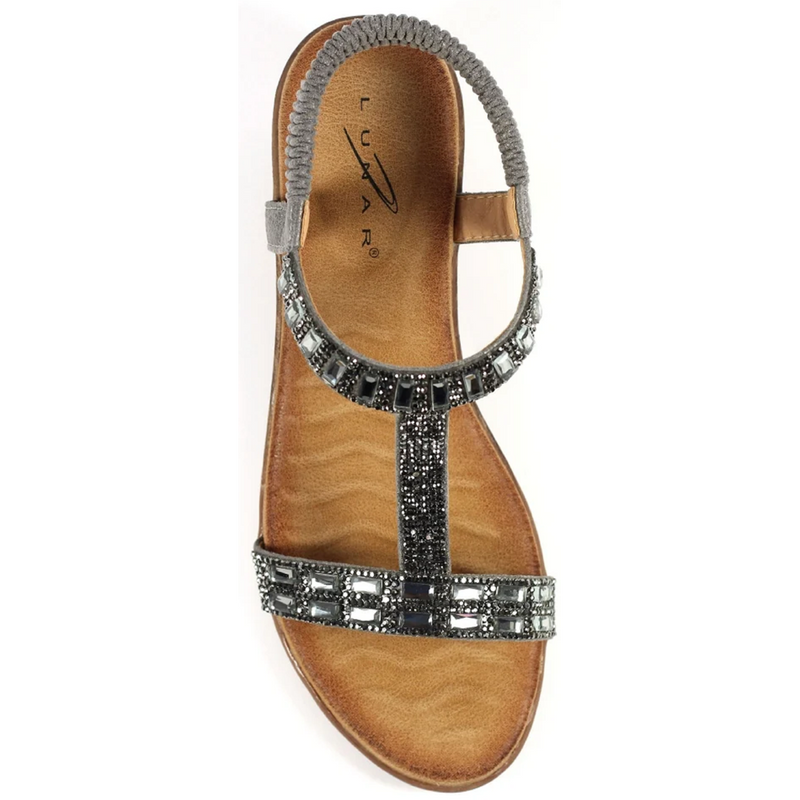 Lunar Macie Wedge Pewter Sandals