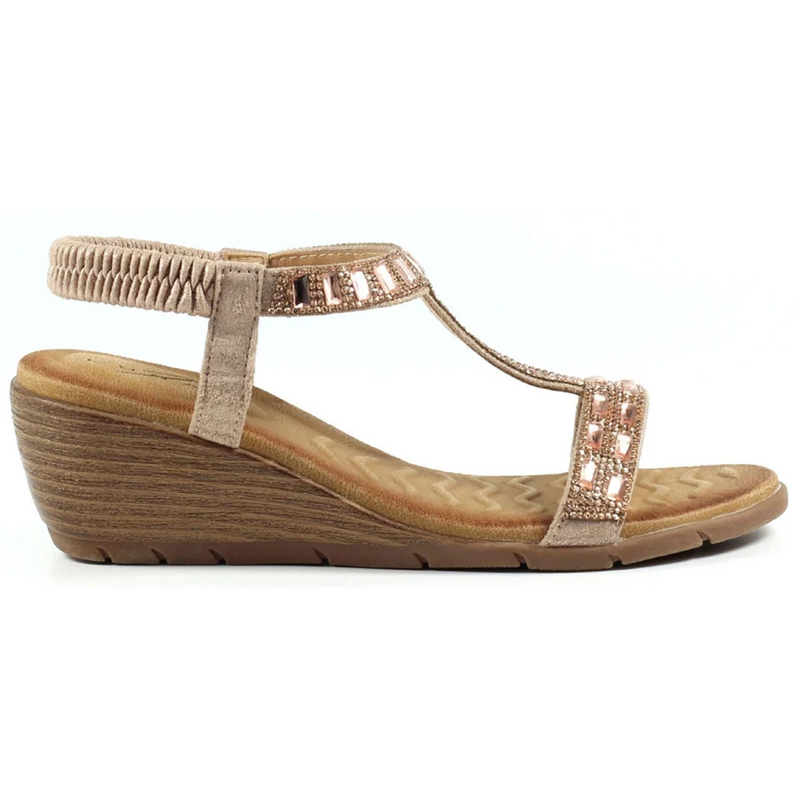 Lunar Macie Wedge Rose Gold Sandals