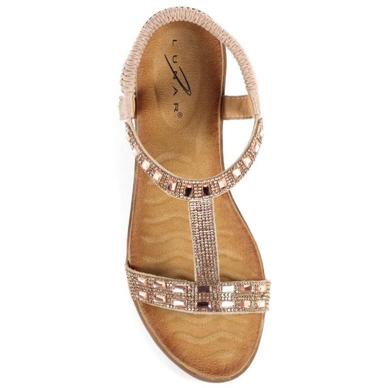 Lunar Macie Wedge Rose Gold Sandals