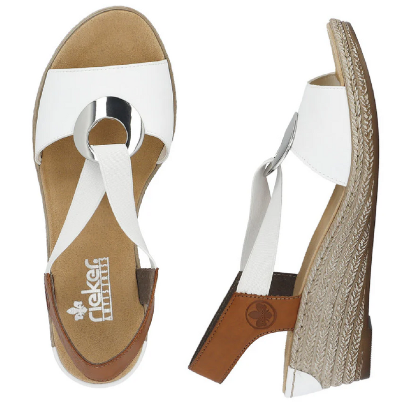 Rieker 624H6-81 (Marie) Weiss Cayenne Sandals