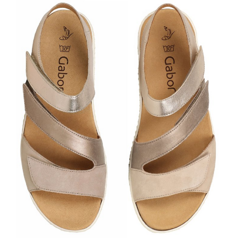 Gabor Ball (Marigold) Taupe Metallic Sandals