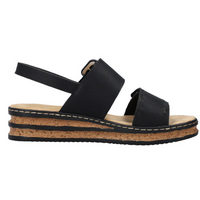 Rieker 62950-00 (Megan) Black Sandals