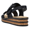 Rieker 62950-00 (Megan) Black Sandals