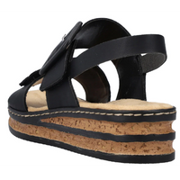 Rieker 62950-00 (Megan) Black Sandals