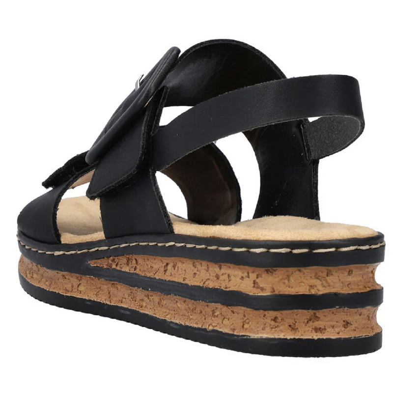 Rieker 62950-00 (Megan) Black Sandals