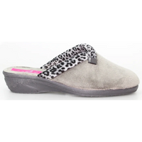 Lunar Michelle Grey Ocelot Trim Slippers