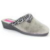 Lunar Michelle Grey Ocelot Trim Slippers