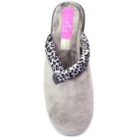 Lunar Michelle Grey Ocelot Trim Slippers