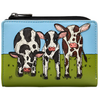 Yoshi Moo Family Black Leather Flap Over Purse