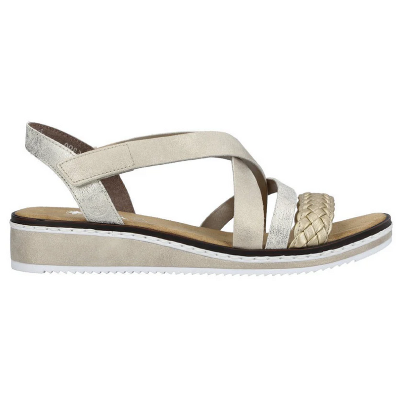 Rieker V3663-90 (Noisette) Beige Gold Sandals