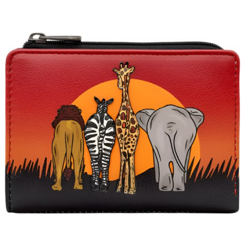 Yoshi On Safari Black Leather Flap Over Purse