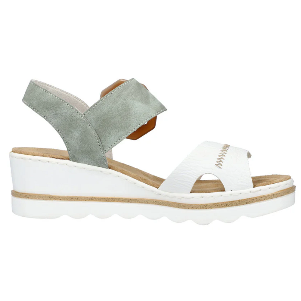 Rieker 67476-81 (Oyster) Weiss Mint Sandals