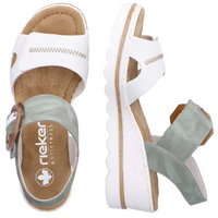 Rieker 67476-81 (Oyster) Weiss Mint Sandals