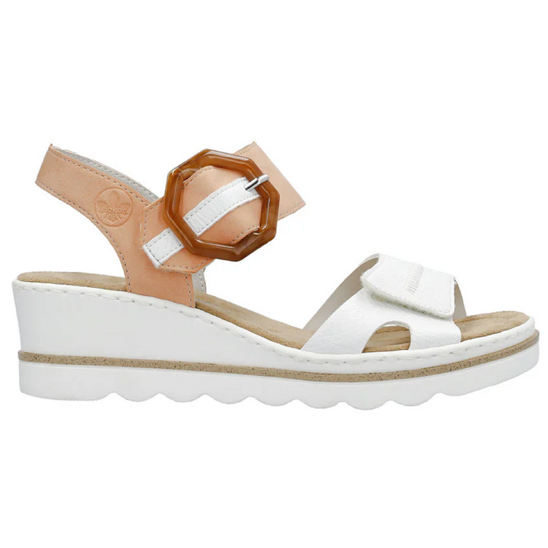 Rieker 67476-38 (Oyster) Weiss Aprikot Sandals