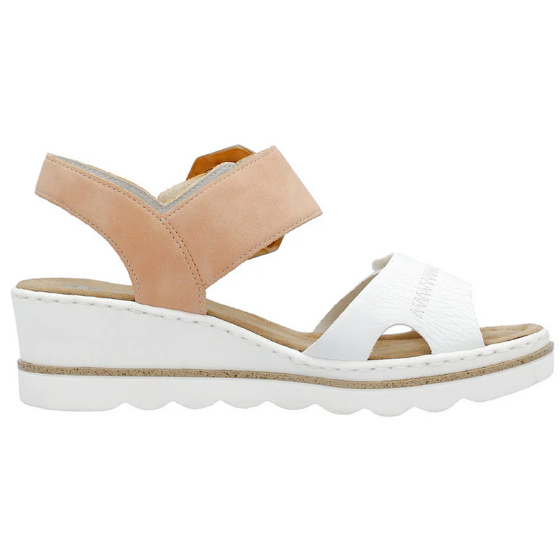 Rieker 67476-38 (Oyster) Weiss Aprikot Sandals