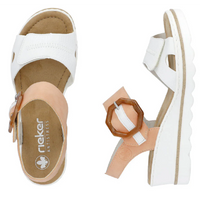 Rieker 67476-38 (Oyster) Weiss Aprikot Sandals