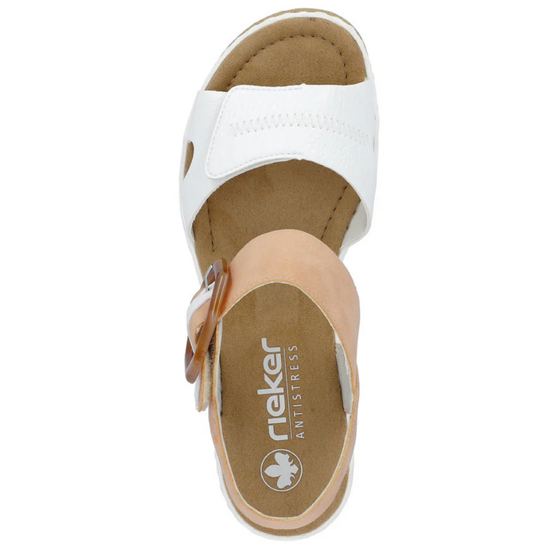 Rieker 67476-38 (Oyster) Weiss Aprikot Sandals