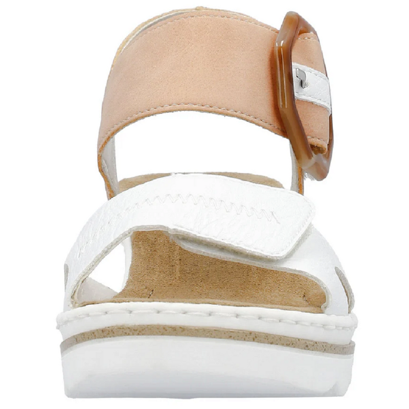 Rieker 67476-38 (Oyster) Weiss Aprikot Sandals