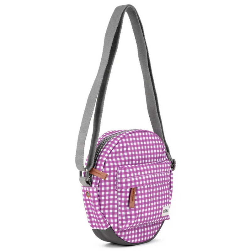 Roka Paddington B Recycled Canvas Purple Gingham Bag