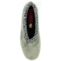 Lunar Paloma Grey Ocelot Trim Slippers