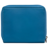 Yoshi Peacock Plume Petrol Blue Leather Zip Round Flap Over Purse