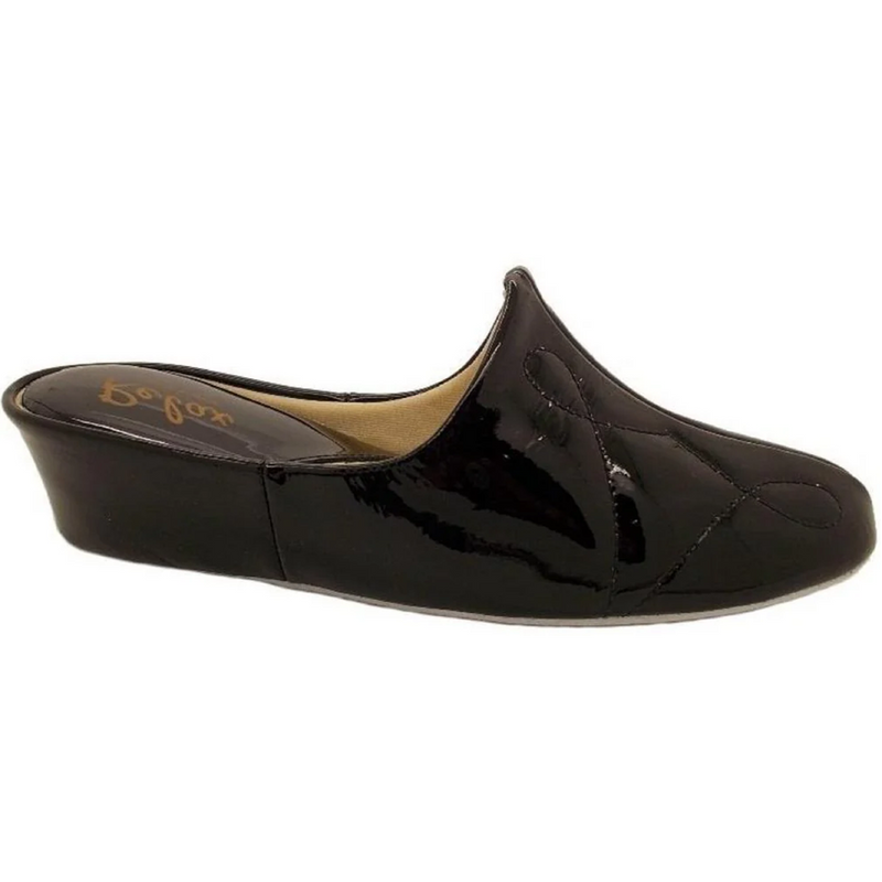 Relax Pearl 7312 Black Patent Slippers