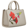 Yoshi Petals And Feathers Hummingbird Warm Grey Leather Grab Bag