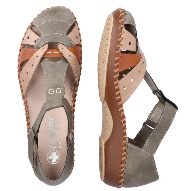 Rieker M1655-54 (Pikolinos) Olive Beige Sandals