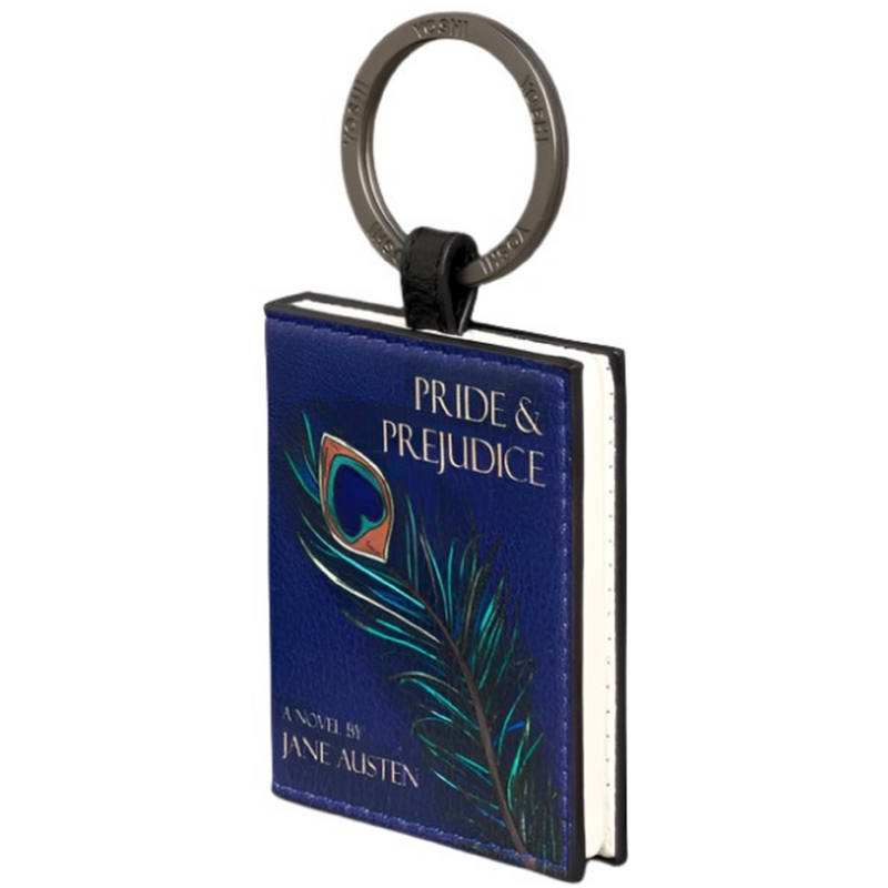 Yoshi Pride And Prejudice Book Cover Vegan Blue Leather Keyring