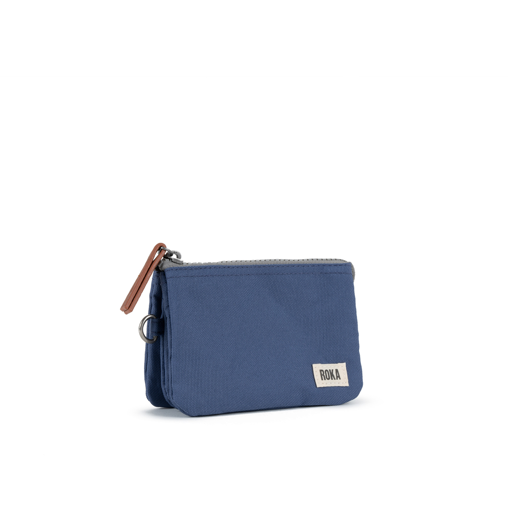 Roka Carnaby Recycled Canvas Burnt Blue Wallet