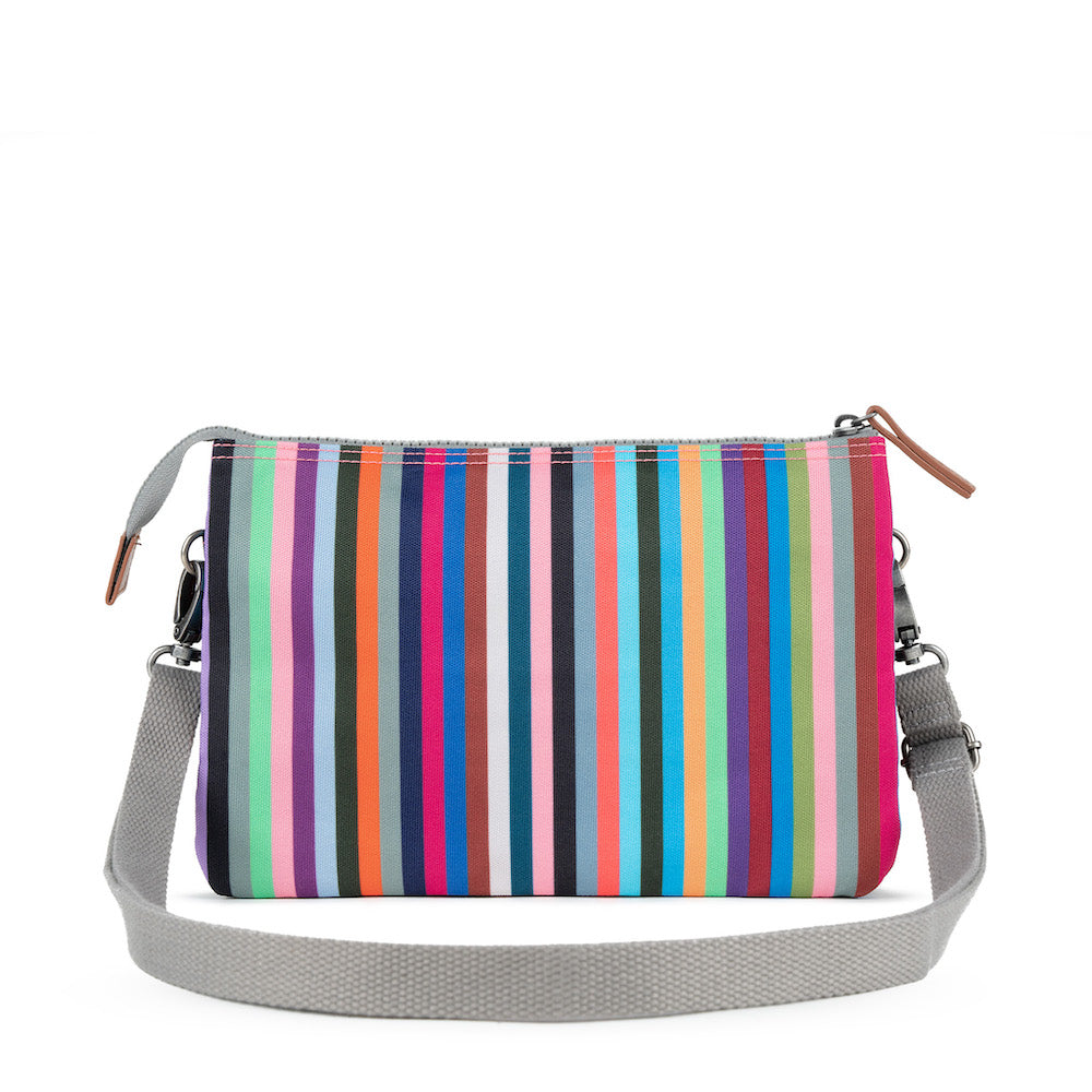 Roka Carnaby Crossbody XL Recycled Canvas Multi Stripe Bag