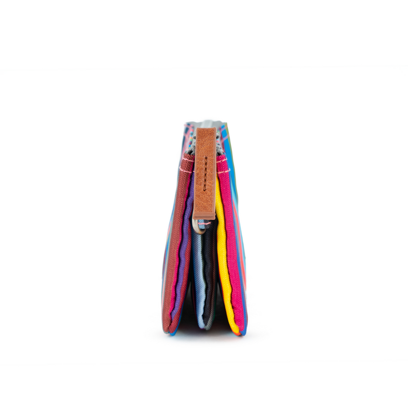 Roka Carnaby Recycled Canvas Multi Stripe Wallet