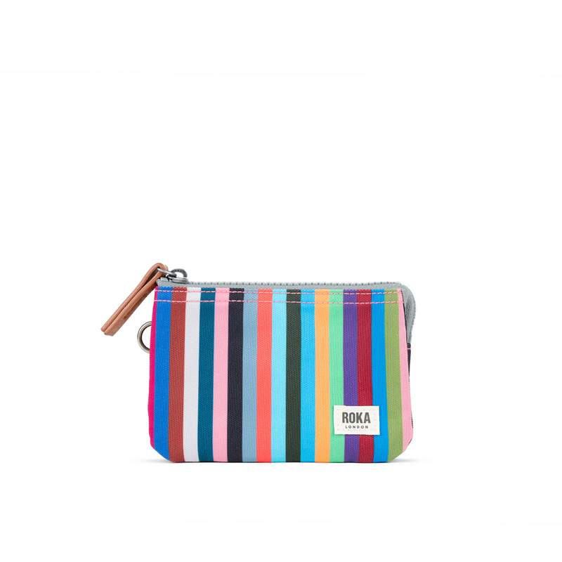 Roka Carnaby Recycled Canvas Multi Stripe Wallet