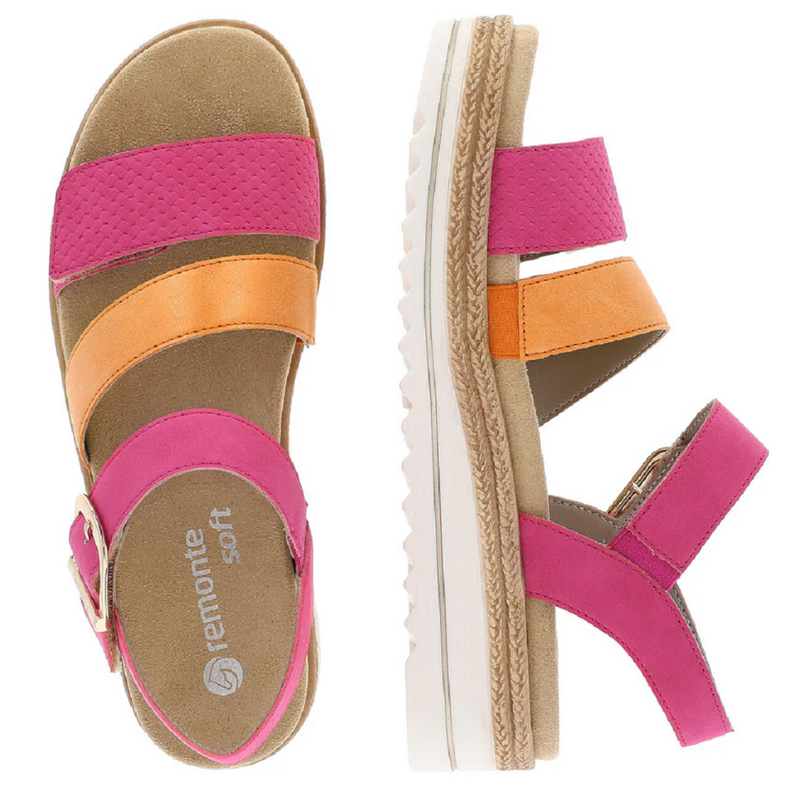 Remonte D0Q55 (Rachel) Magenta/Orange Sandals