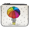 Yoshi Rain Rain Go Away Grey Leather Zip Top Purse