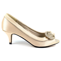 Lunar Ripley Champagne Satin Peep Toe