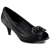 Lunar Ripley Black Satin Peep Toe