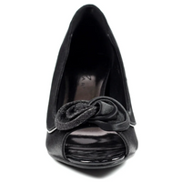 Lunar Ripley Black Satin Peep Toe