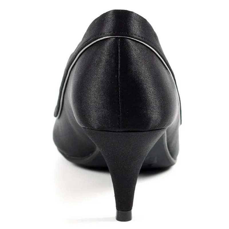 Lunar Ripley Black Satin Peep Toe