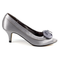 Lunar Ripley Grey Satin Peep Toe