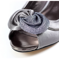 Lunar Ripley Grey Satin Peep Toe