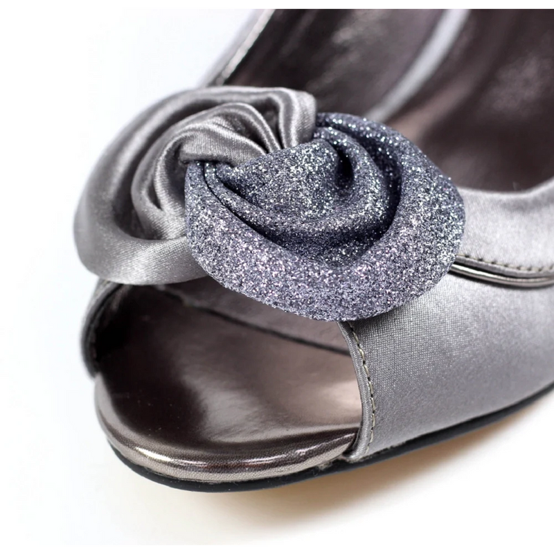 Lunar Ripley Grey Satin Peep Toe