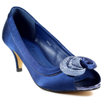 Lunar Ripley Navy Satin Peep Toe