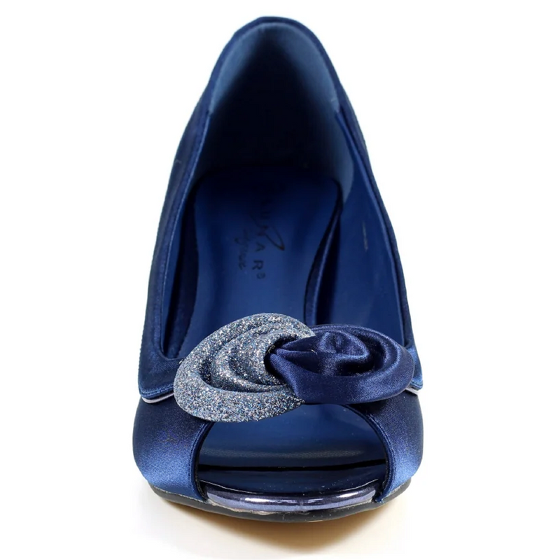 Lunar Ripley Navy Satin Peep Toe