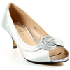 Lunar Ripley Silver Satin Peep Toe