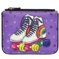 Yoshi Roller Skates Black Leather Zip Top Purse