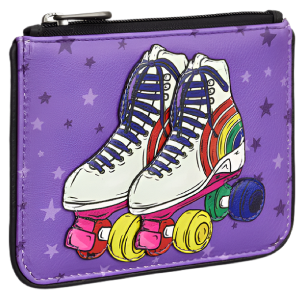 Yoshi Roller Skates Black Leather Zip Top Purse